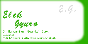 elek gyuro business card